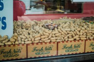 Fresh peanuts on display.