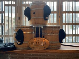 Barrels of bourbon at The Bullock Distillery.